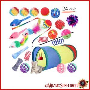 NWOT Bendable Small Animal Nylon Tunnel With 24 Toys Included